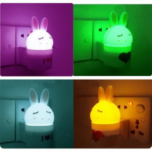 光控兔子小夜灯 LED创意光控感应节能灯宝宝灯 9.9元包邮