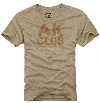AK series 春季新品 AK CLUB 印花纯棉短袖T恤11D100022 卡其色 59元包邮